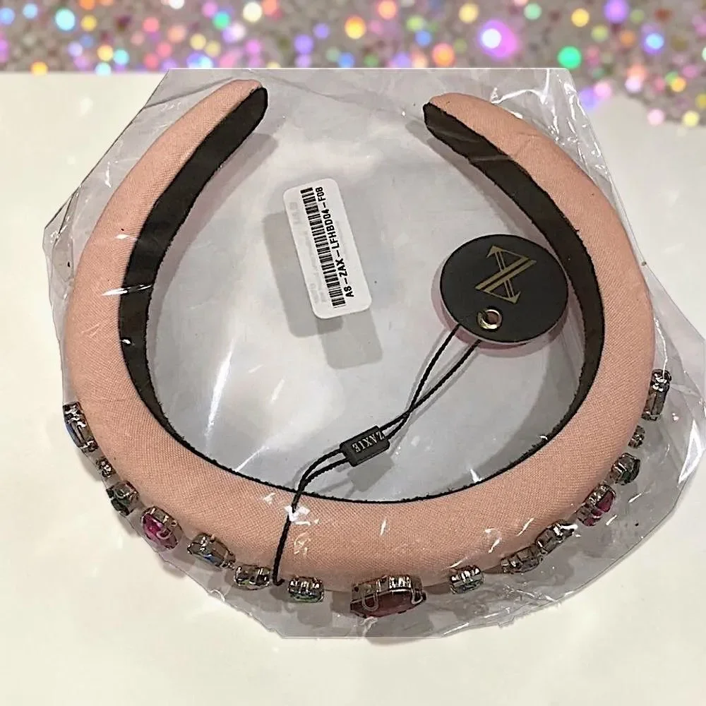 ZAXIE by Stefanie Taylor - Padded Jewel Headband - Pink MSRP $48